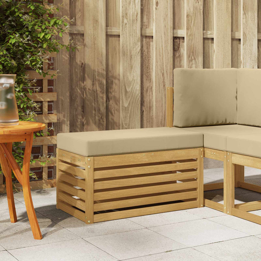 Buitenstoolbank Wit 80 x 43 x 45 cm Massief Acaciahout