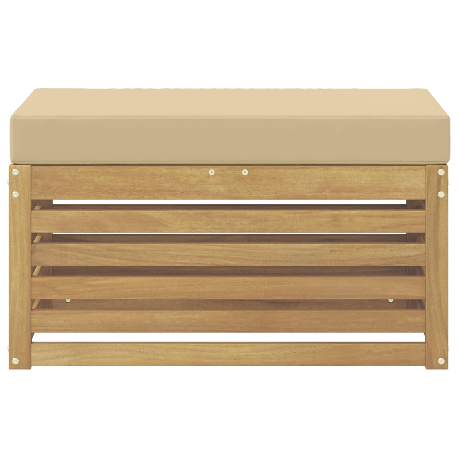 Buitenstoolbank Wit 80 x 43 x 45 cm Massief Acaciahout
