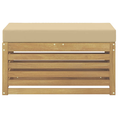 Buitenstoolbank Wit 80 x 43 x 45 cm Massief Acaciahout
