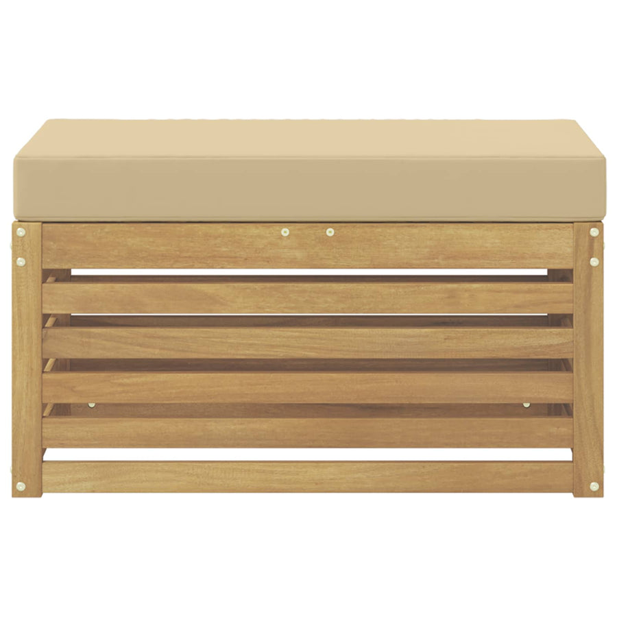 Buitenstoolbank Wit 80 x 43 x 45 cm Massief Acaciahout