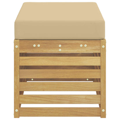 Buitenstoolbank Wit 80 x 43 x 45 cm Massief Acaciahout