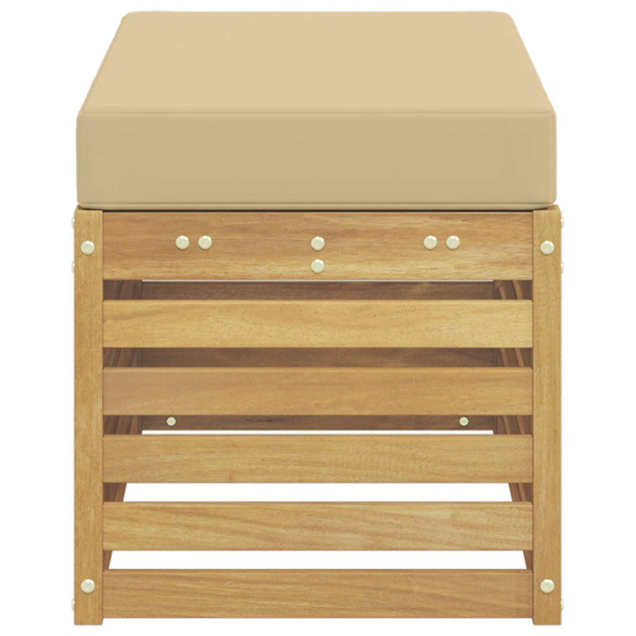 Buitenstoolbank Wit 80 x 43 x 45 cm Massief Acaciahout