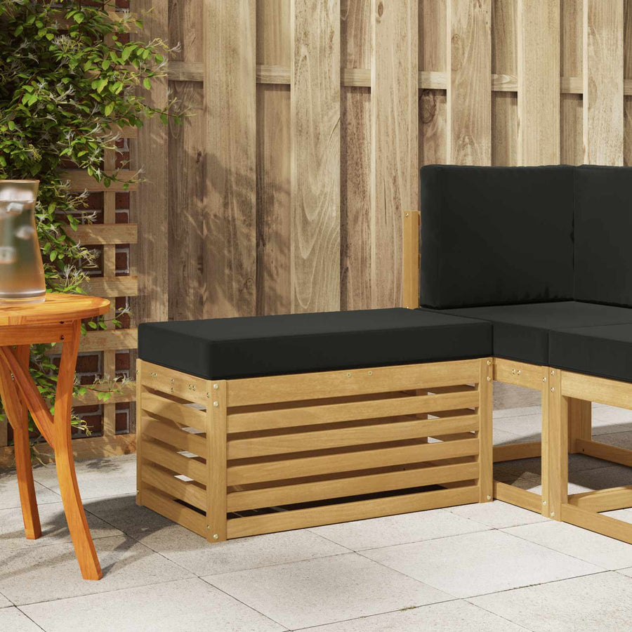 Buitenstoolbank Wit 80 x 43 x 45 cm Massief Acaciahout