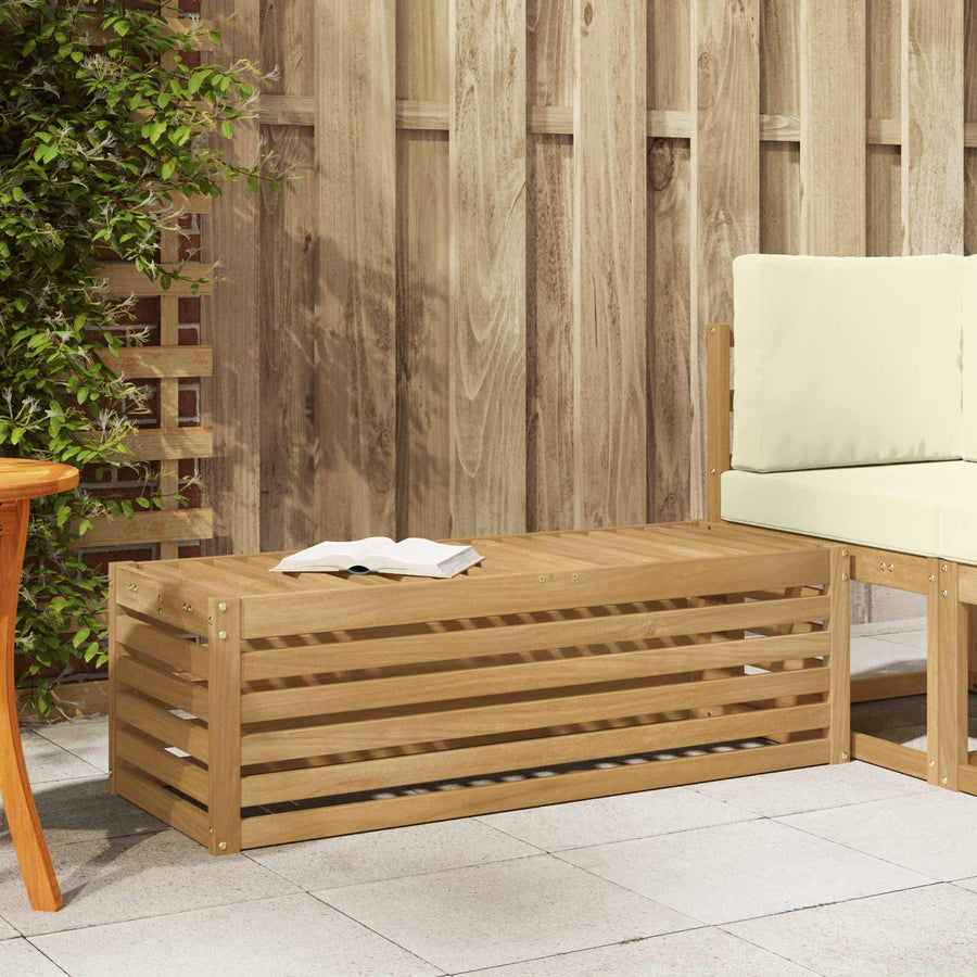Buitenstoolbank Wit 115 x 43 x 37 cm Massief Acaciahout