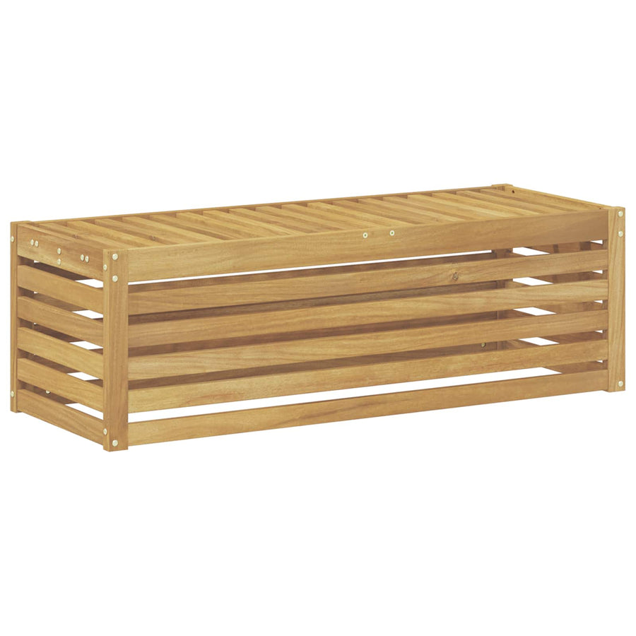 Buitenstoolbank Wit 115 x 43 x 37 cm Massief Acaciahout