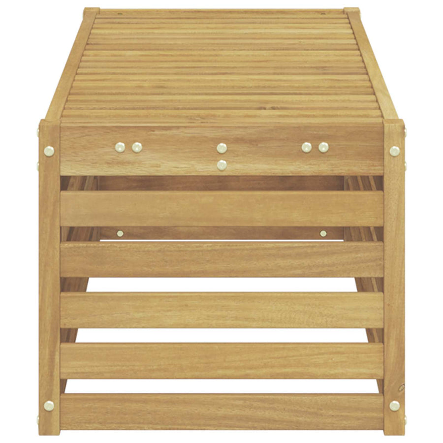 Buitenstoolbank Wit 115 x 43 x 37 cm Massief Acaciahout