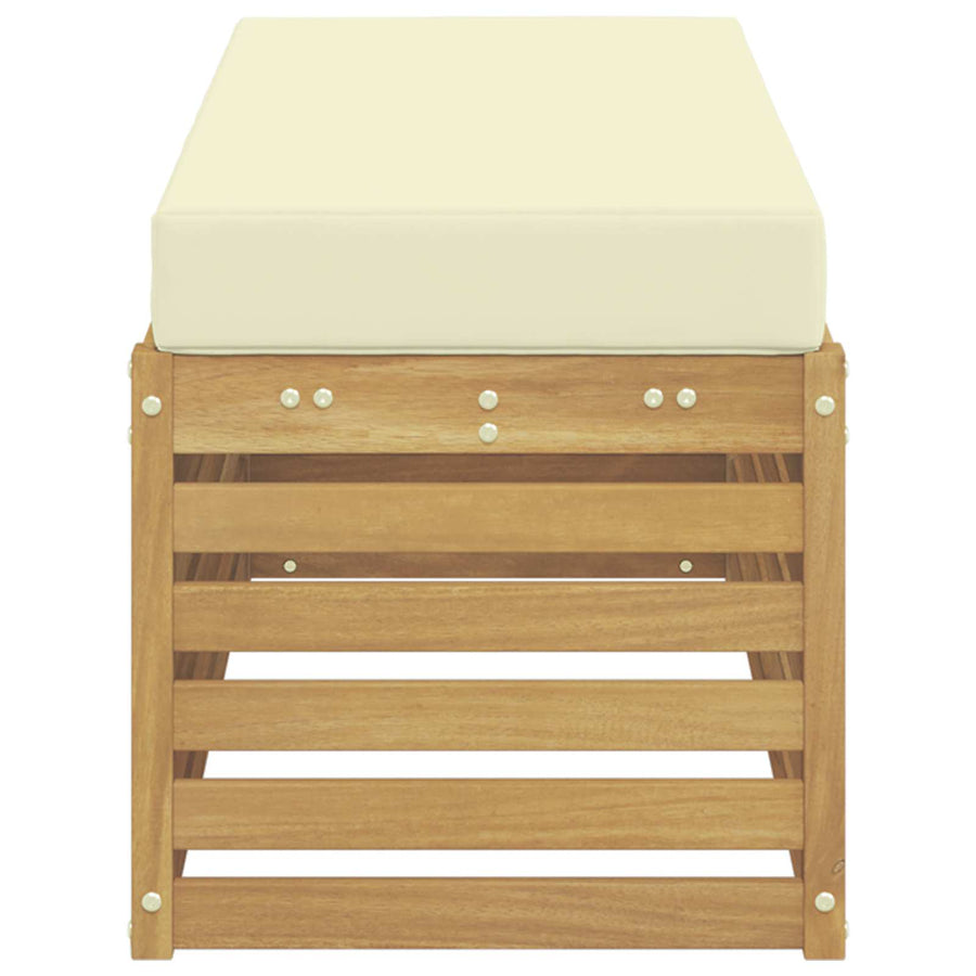 Buiten bankenset Wit en crèmekleurig 115 x 43 x 45 cm