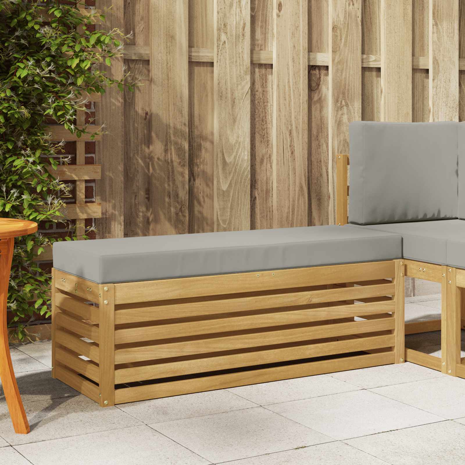 Buitenstoolbank Wit 115 x 43 x 45 cm Massief Acaciahout
