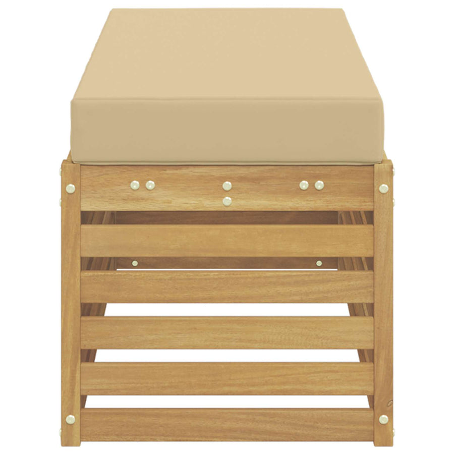 Buitenstoolbank Wit 115 x 43 x 45 cm Massief Acaciahout