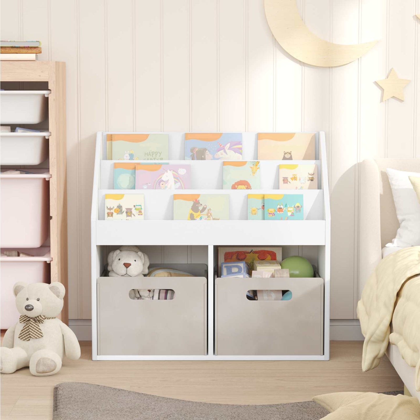 Kinderen Boekenkast Wit 72,5 x 29,5 x 69 cm Bewerkt hout
