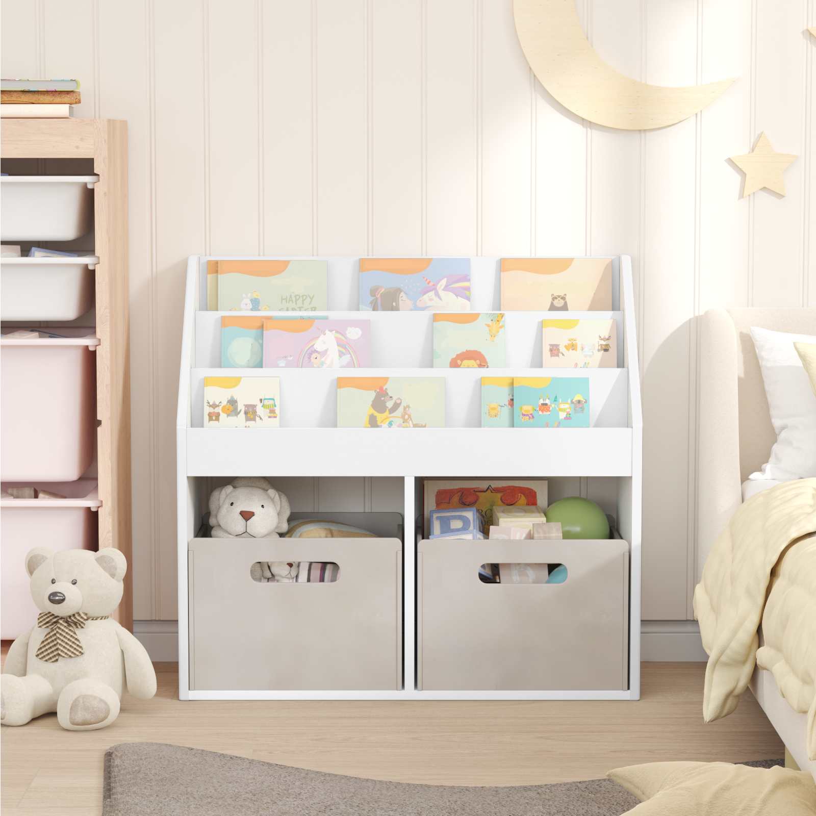 Kinderen Boekenkast Wit 72,5 x 29,5 x 69 cm Bewerkt hout