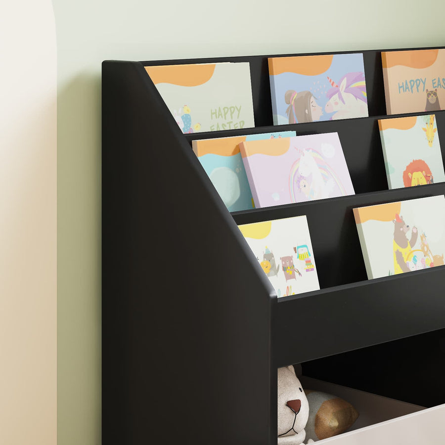 Kinderen Boekenkast Zwart 72,5 x 29,5 x 69 cm Bewerkt hout