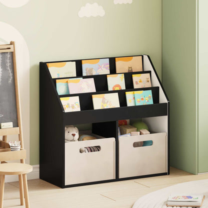 Kinderen Boekenkast Zwart 72,5 x 29,5 x 69 cm Bewerkt hout