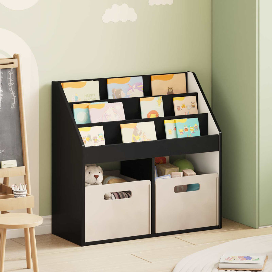 Kinderen Boekenkast Zwart 72,5 x 29,5 x 69 cm Bewerkt hout