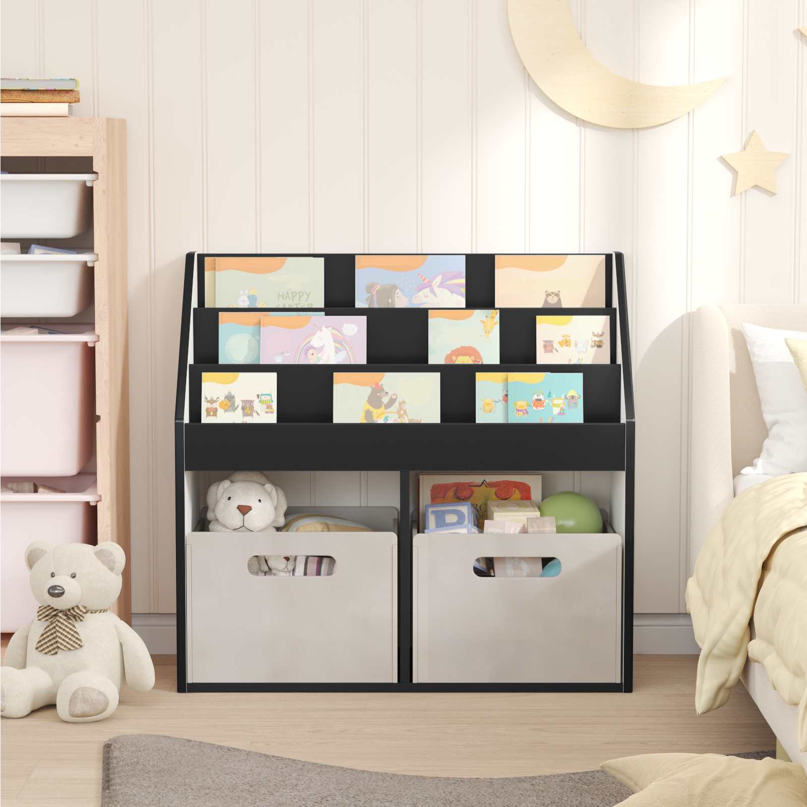 Kinderen Boekenkast Zwart 72,5 x 29,5 x 69 cm Bewerkt hout