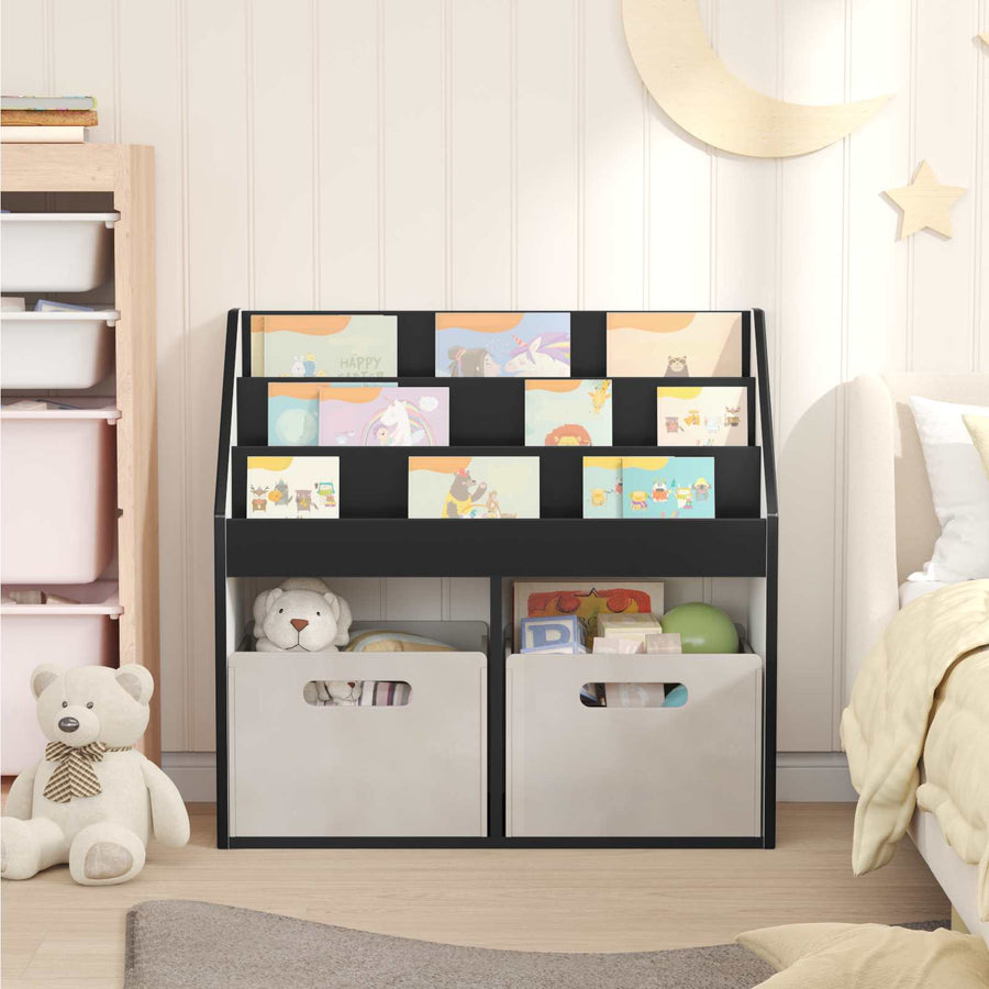 Kinderen Boekenkast Zwart 72,5 x 29,5 x 69 cm Bewerkt hout
