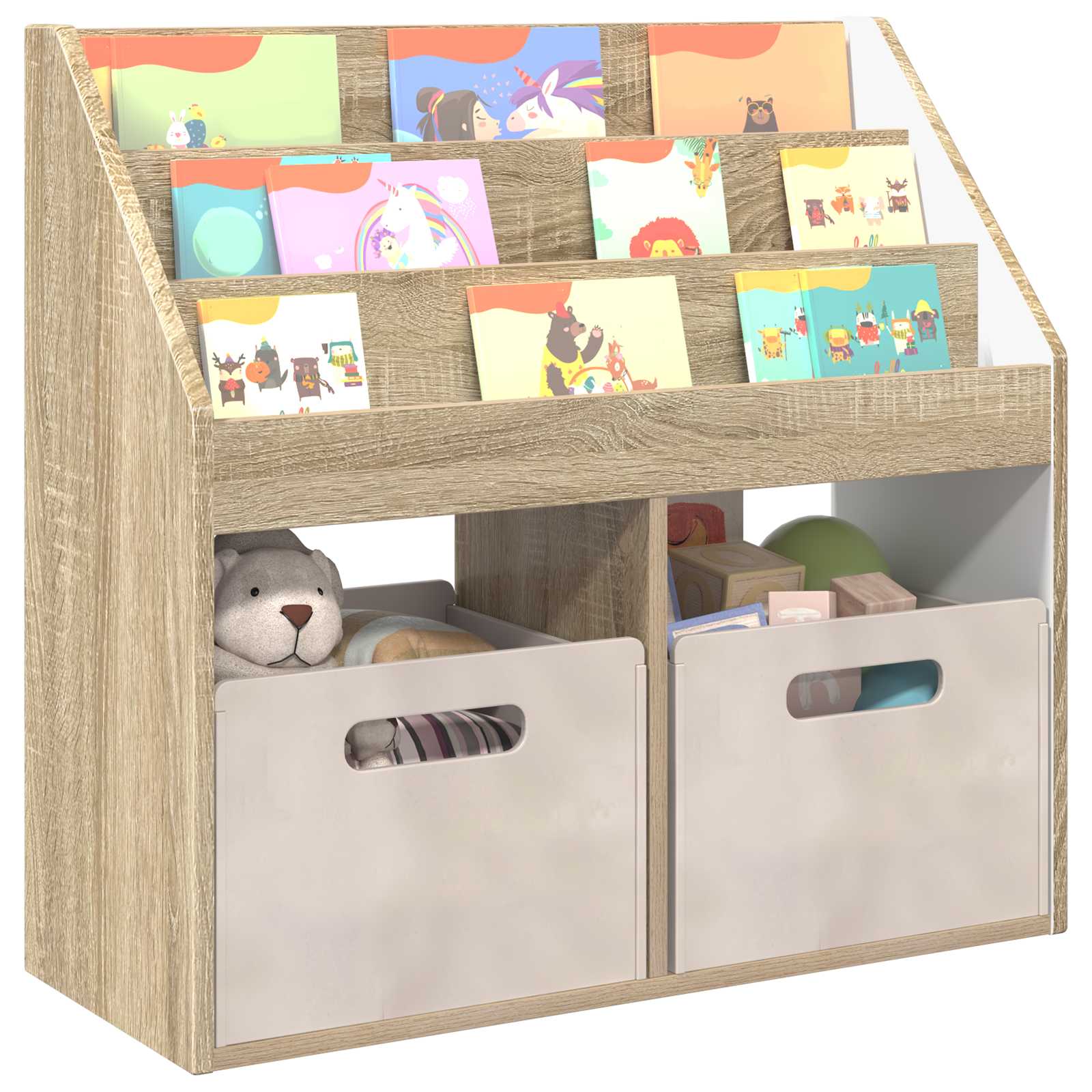 Kinderen Boekenkast met opslag Sonoma Eiken 72,5 x 29,5 x 69 cm