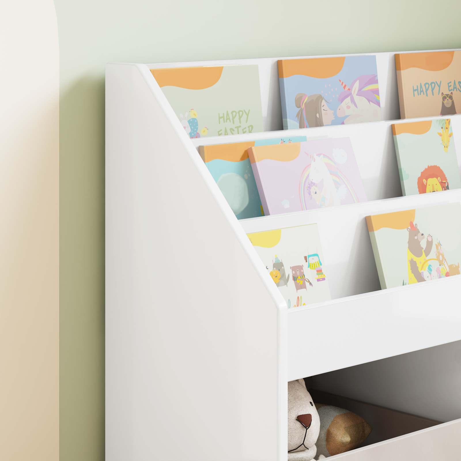 Kinderen Boekenkast Hoogglans wit 72,5 x 29,5 x 69 cm