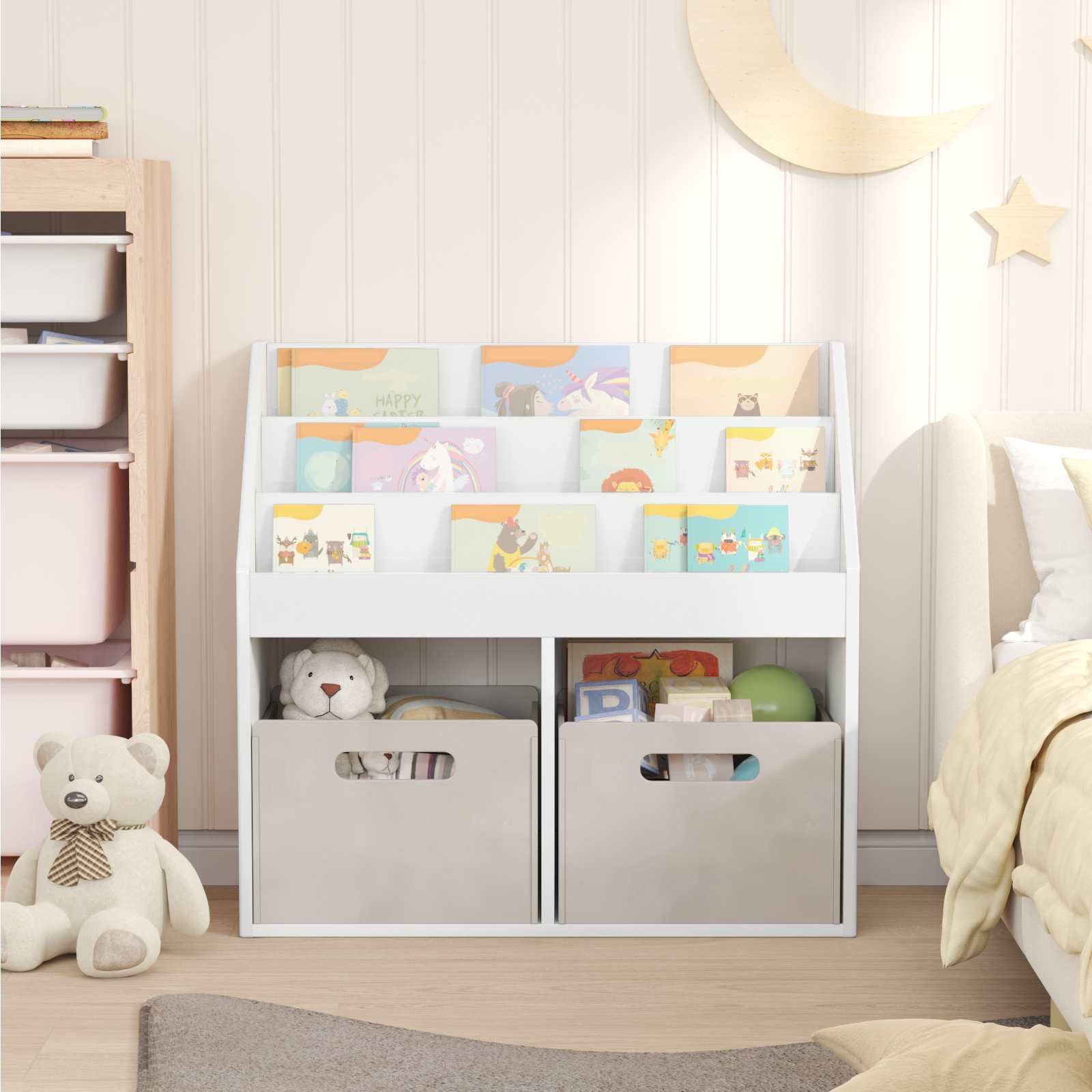 Kinderen Boekenkast Hoogglans wit 72,5 x 29,5 x 69 cm