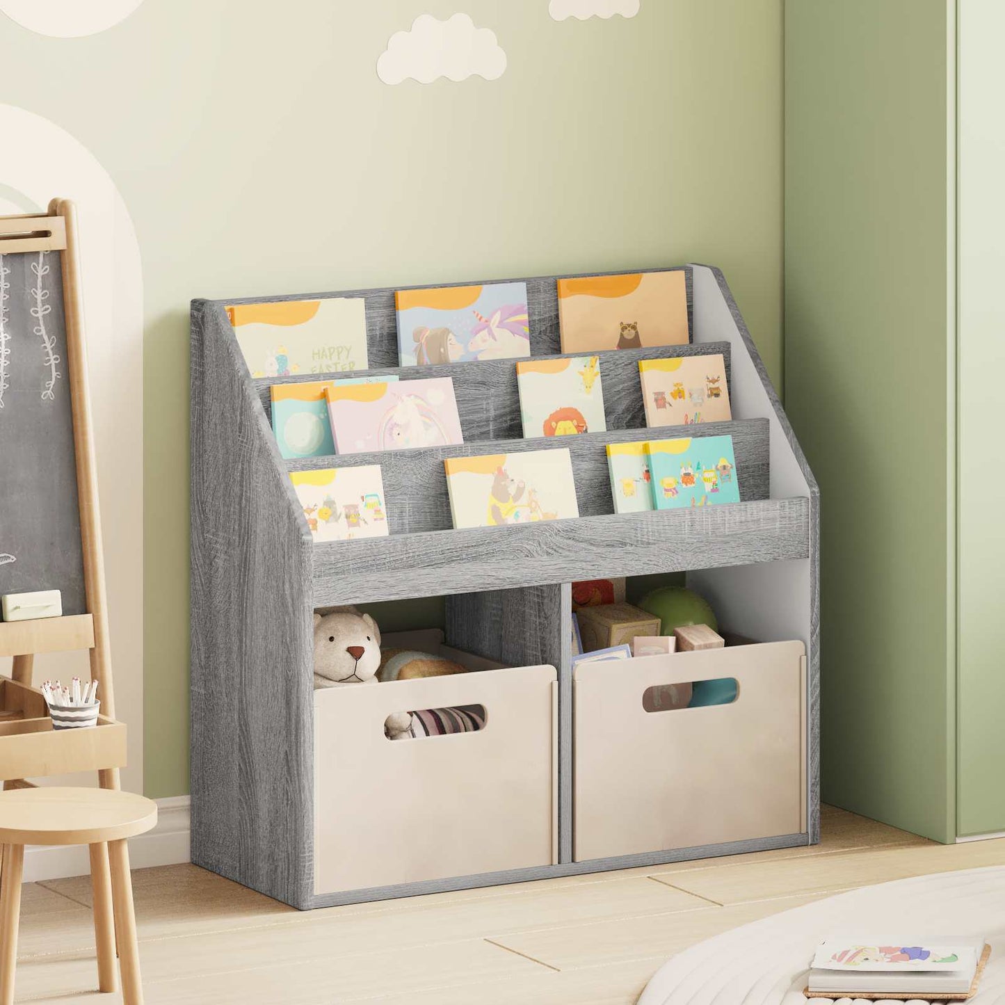 Kinderen Boekenkast met opslag Grijs Sonoma 72,5 x 29,5 x 69 cm