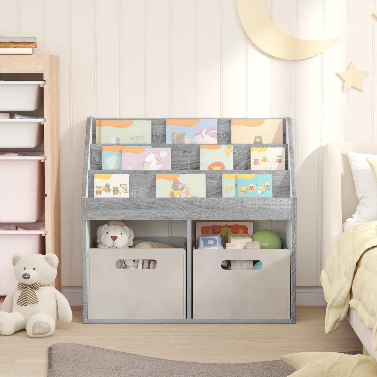 Kinderen Boekenkast met opslag Grijs Sonoma 72,5 x 29,5 x 69 cm