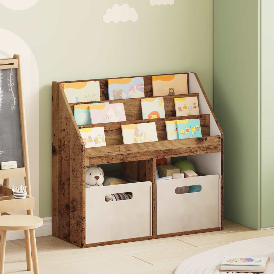 Kinderen Boekenkast Oudhout 72,5 x 29,5 x 69 cm Bewerkt hout