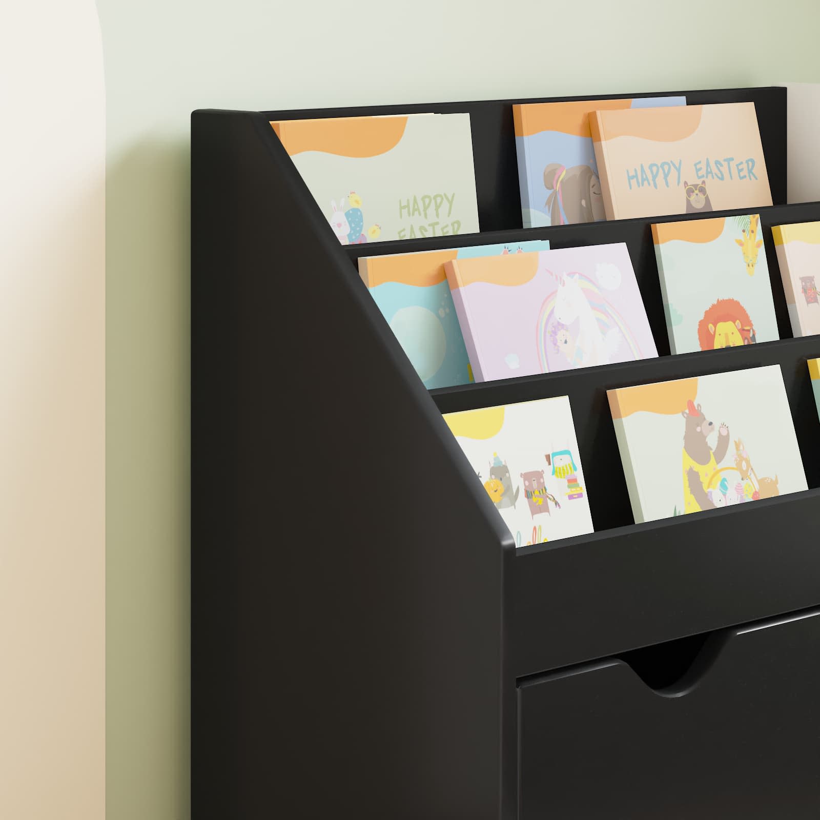 Kinderen Boekenkast Zwart 60 x 29,5 x 69 cm Bewerkt hout