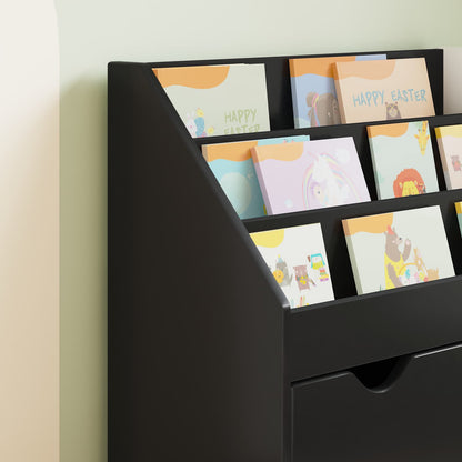 Kinderen Boekenkast Zwart 60 x 29,5 x 69 cm Bewerkt hout