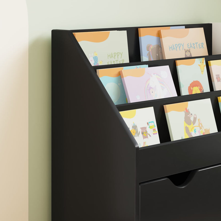 Kinderen Boekenkast Zwart 60 x 29,5 x 69 cm Bewerkt hout
