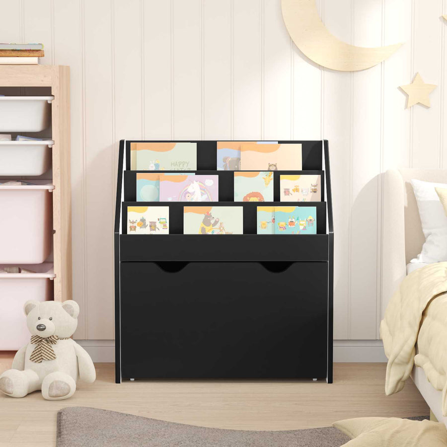 Kinderen Boekenkast Zwart 60 x 29,5 x 69 cm Bewerkt hout
