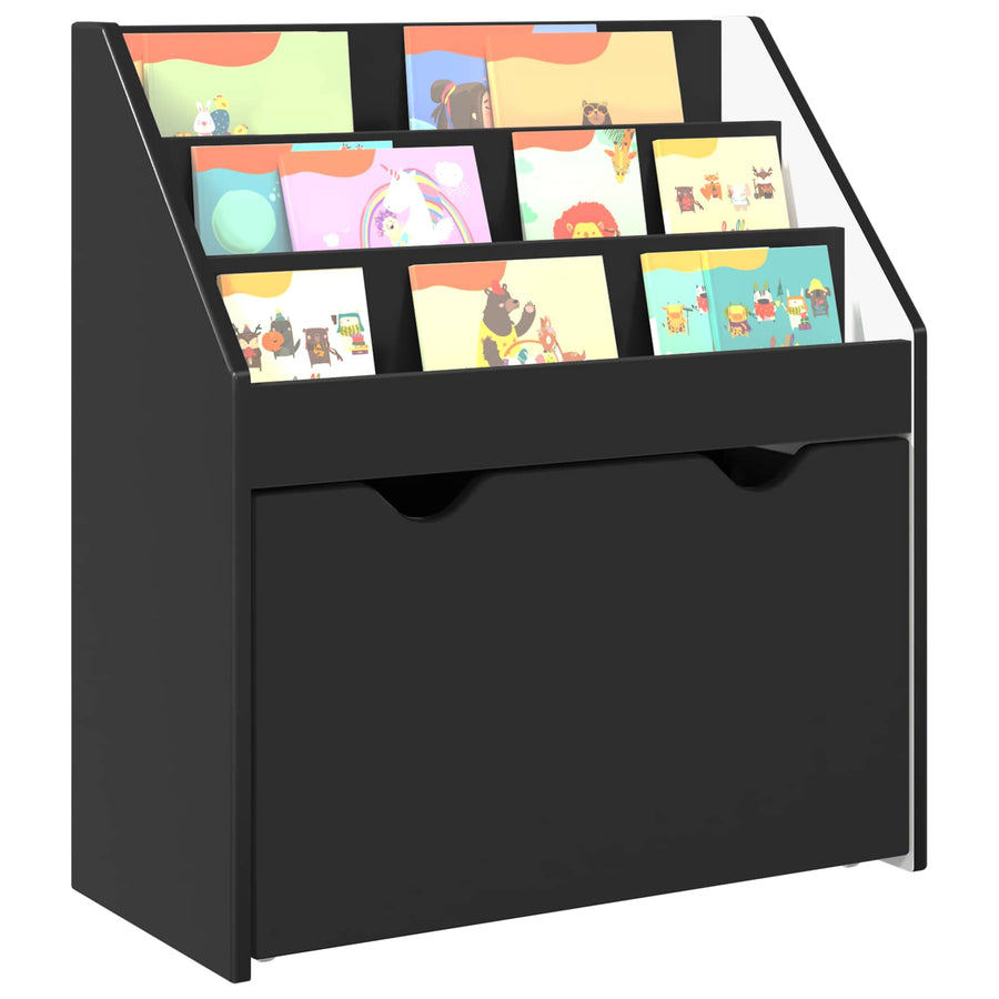 Kinderen Boekenkast Zwart 60 x 29,5 x 69 cm Bewerkt hout