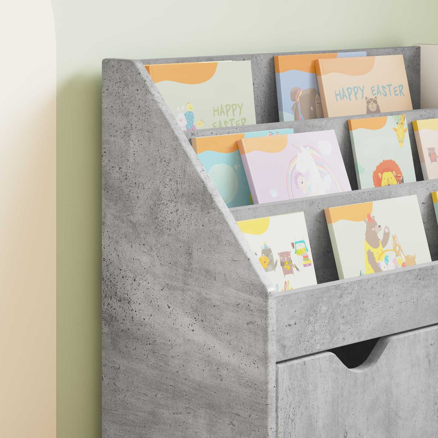 Kinderen Boekenkast Beton Grijs 60 x 29,5 x 69 cm Bewerkt hout