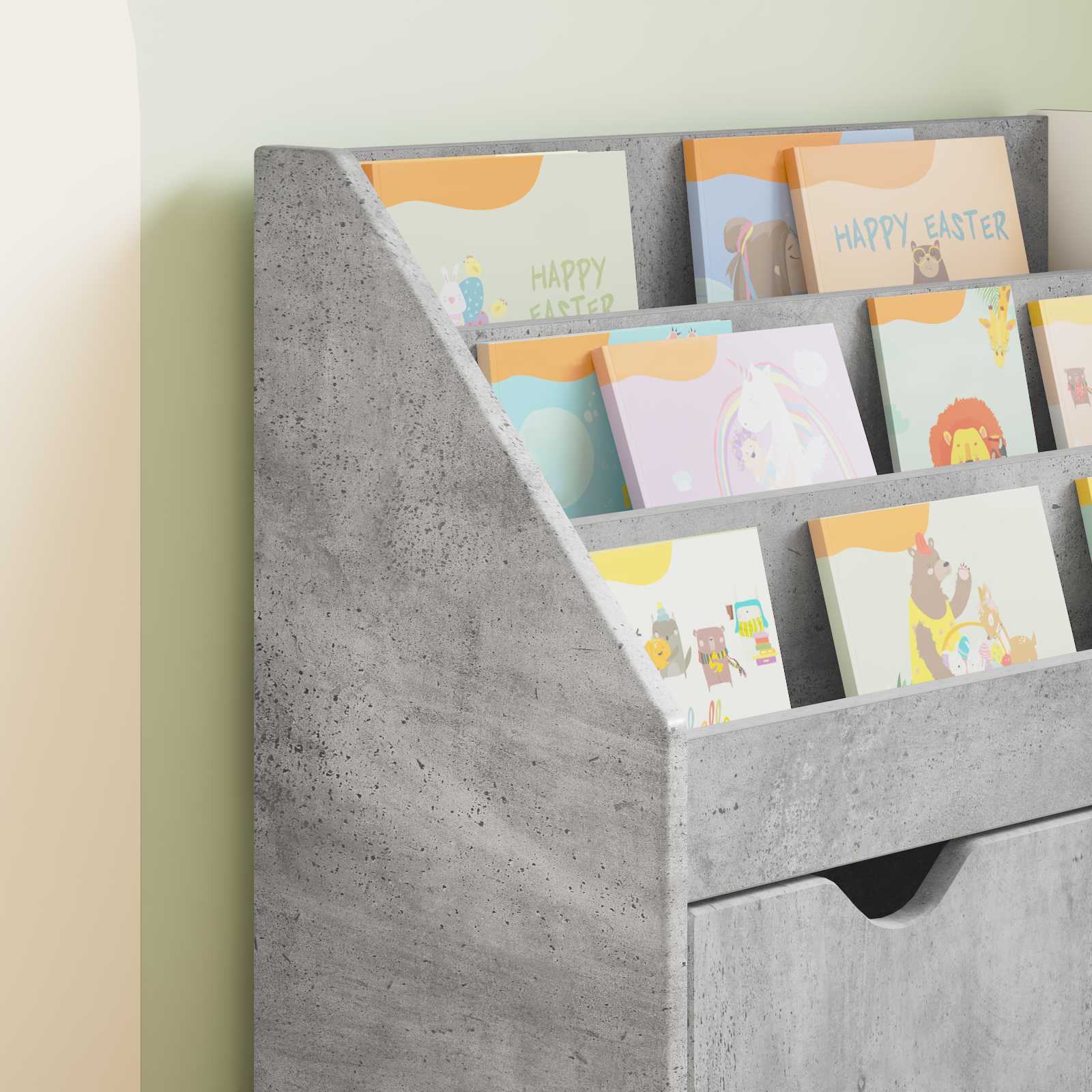 Kinderen Boekenkast Beton Grijs 60 x 29,5 x 69 cm Bewerkt hout