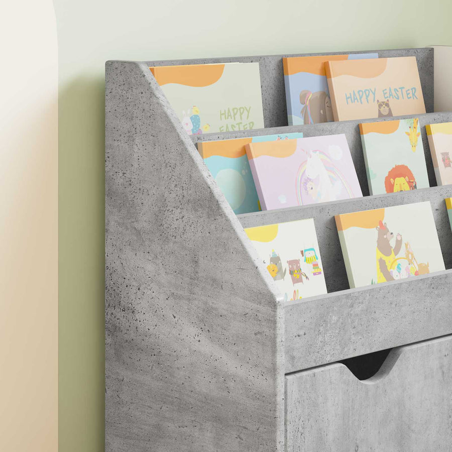 Kinderen Boekenkast Beton Grijs 60 x 29,5 x 69 cm Bewerkt hout