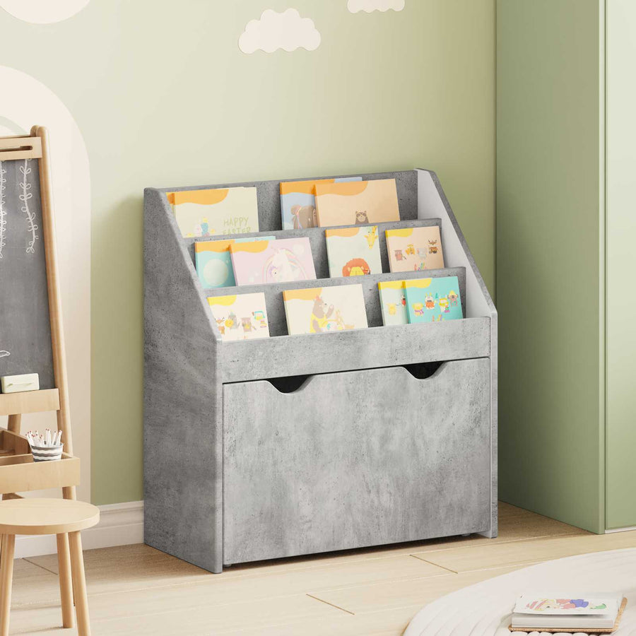 Kinderen Boekenkast Beton Grijs 60 x 29,5 x 69 cm Bewerkt hout