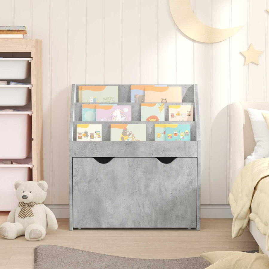 Kinderen Boekenkast Beton Grijs 60 x 29,5 x 69 cm Bewerkt hout