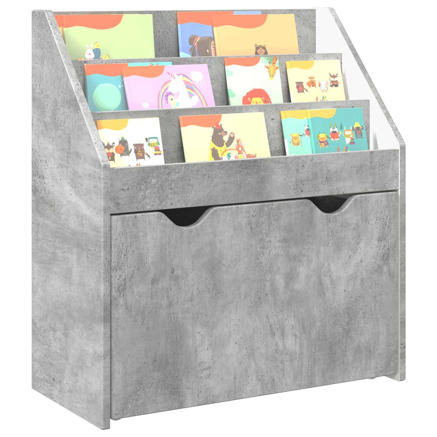 Kinderen Boekenkast Beton Grijs 60 x 29,5 x 69 cm Bewerkt hout