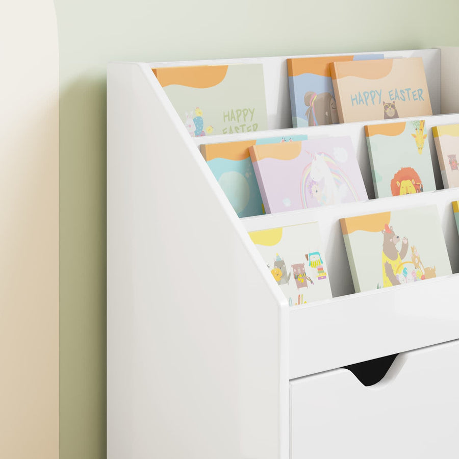 Kinderen Boekenkast met lade Hoogglans wit 60 x 29,5 x 69 cm
