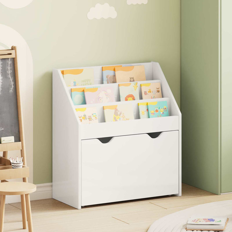 Kinderen Boekenkast met lade Hoogglans wit 60 x 29,5 x 69 cm