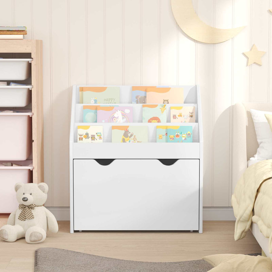Kinderen Boekenkast met lade Hoogglans wit 60 x 29,5 x 69 cm