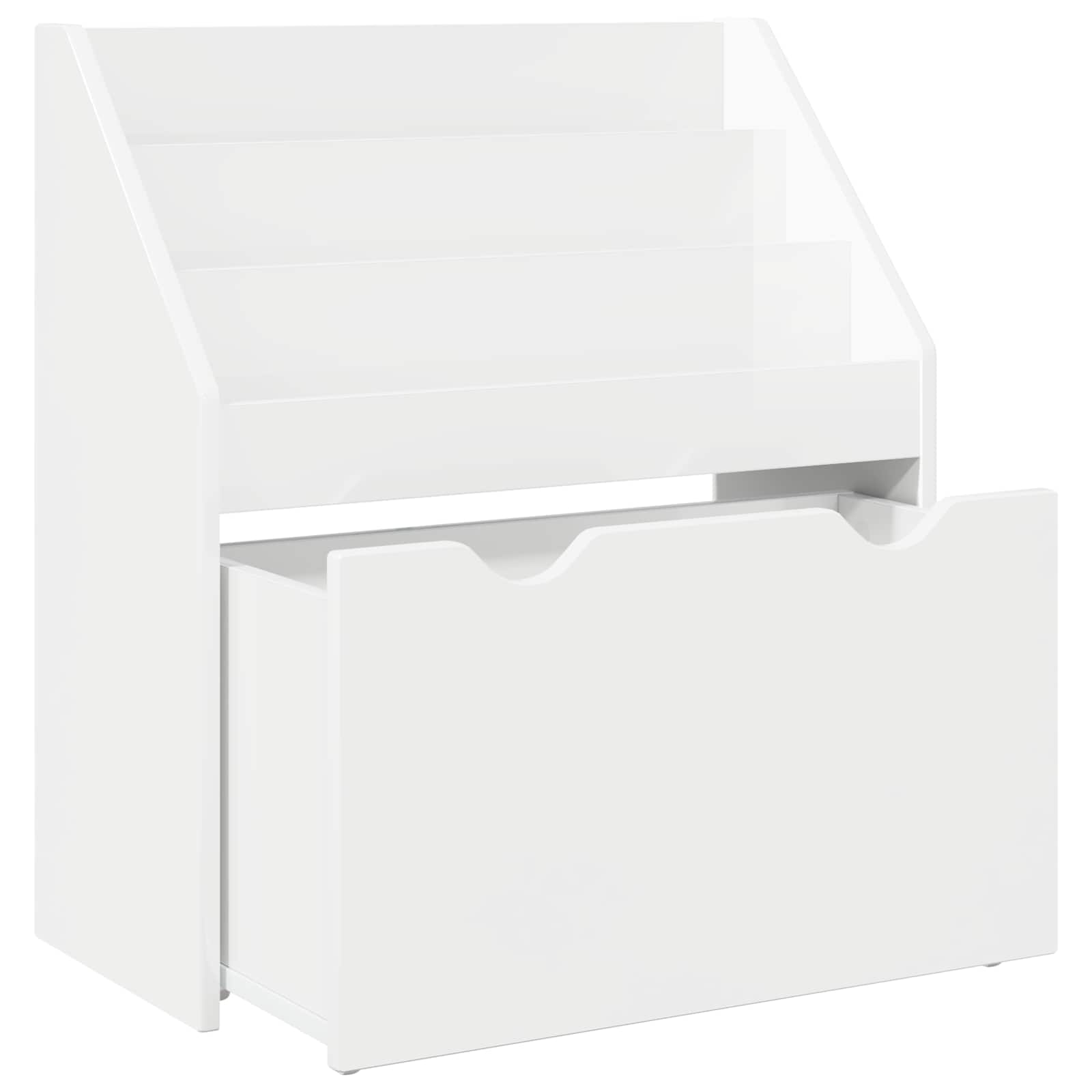 Kinderen Boekenkast met lade Hoogglans wit 60 x 29,5 x 69 cm