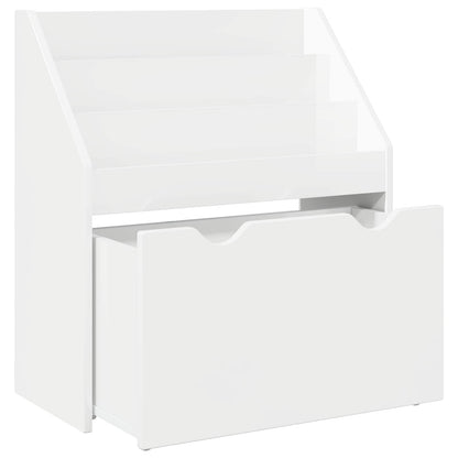 Kinderen Boekenkast met lade Hoogglans wit 60 x 29,5 x 69 cm