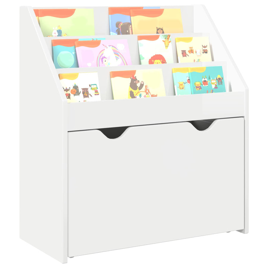 Kinderen Boekenkast met lade Hoogglans wit 60 x 29,5 x 69 cm