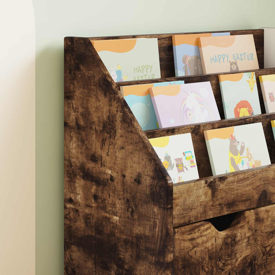 Kinderen Boekenkast met lade Gerookt eiken 60 x 29,5 x 69 cm