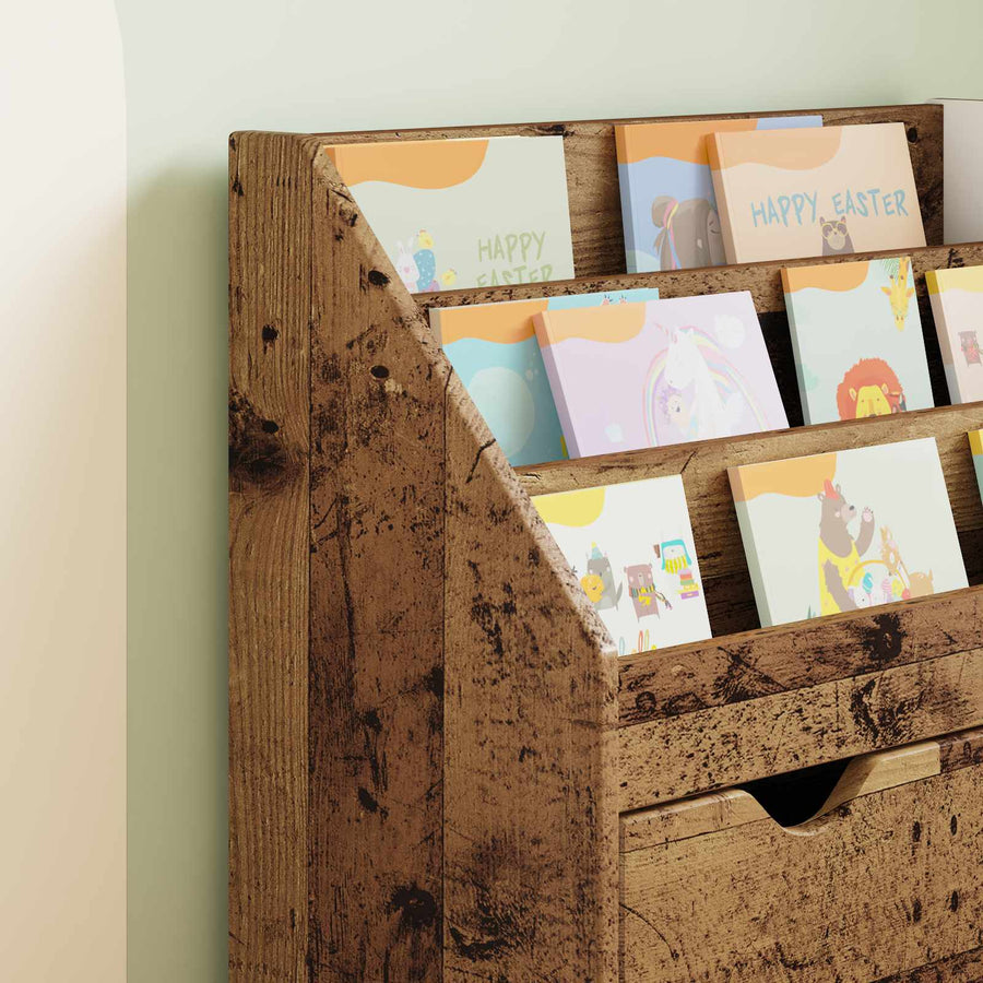 Kinderen Boekenkast Oudhout 60 x 29,5 x 69 cm Bewerkt hout