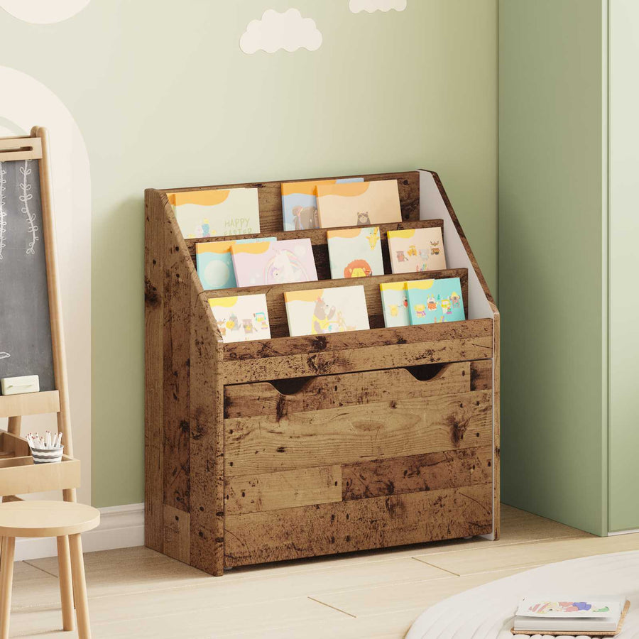 Kinderen Boekenkast Oudhout 60 x 29,5 x 69 cm Bewerkt hout