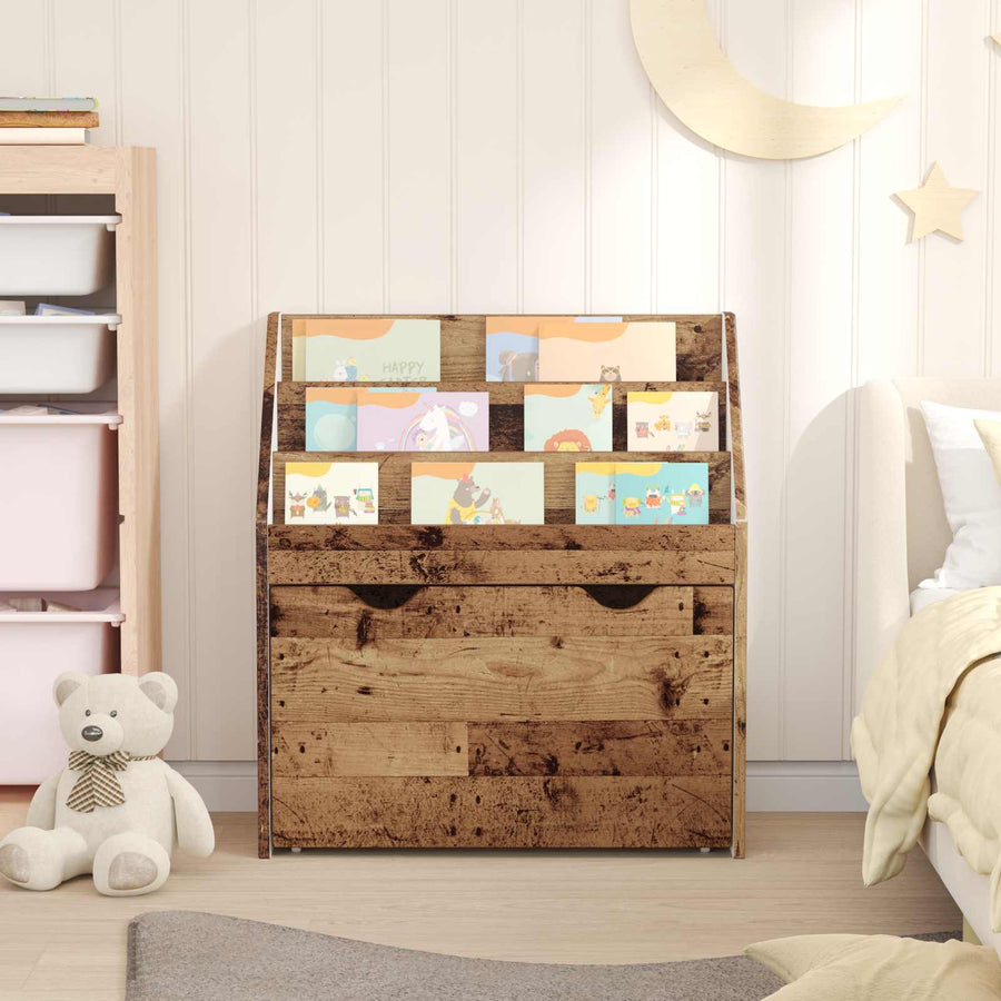 Kinderen Boekenkast Oudhout 60 x 29,5 x 69 cm Bewerkt hout
