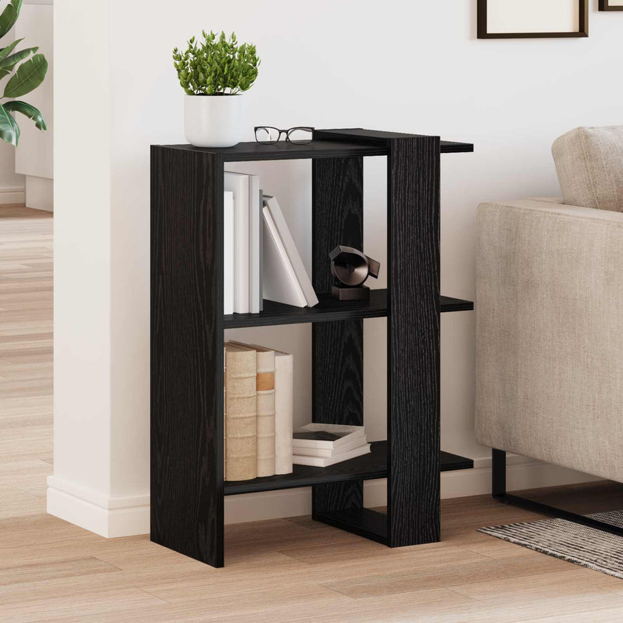 Boekenkast Zwart Eiken 52 x 25 x 71,5 cm Bewerkt hout