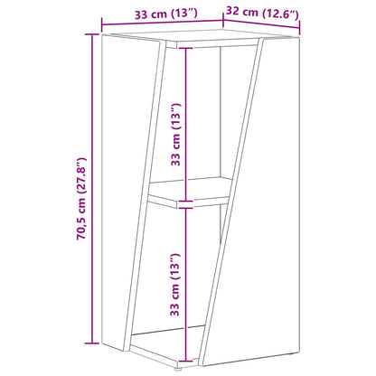 Zijplank Zwart 33 x 32 x 70,5 cm Bewerkt hout