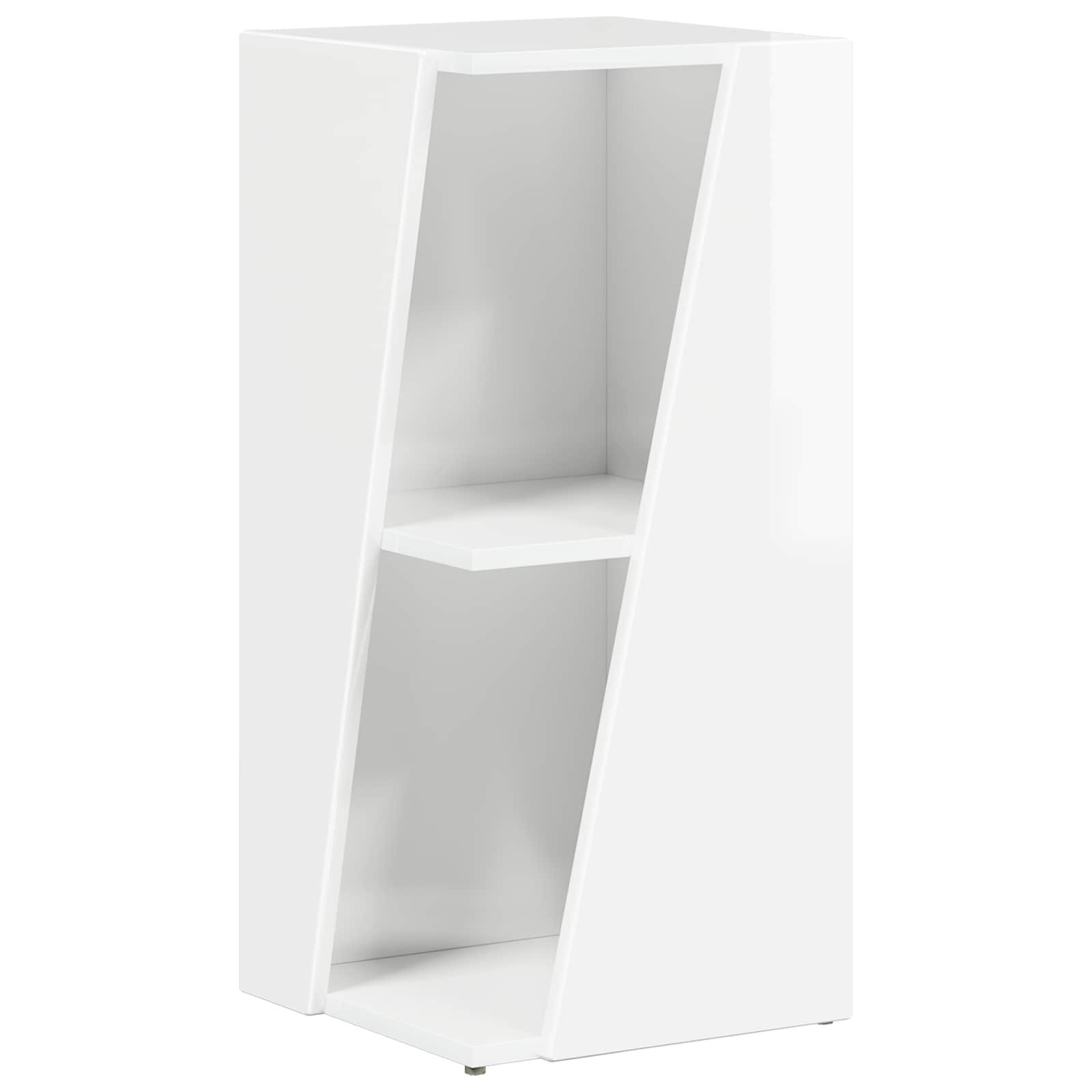 Zijplank Hoogglans wit 33 x 32 x 70,5 cm Bewerkt hout